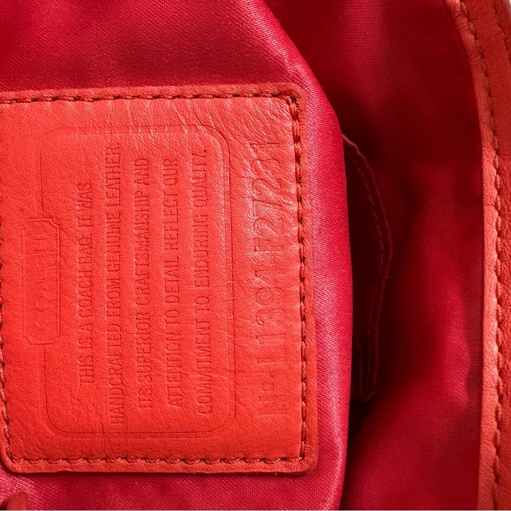 Coach SoHo Leather Satchel Coral red with Gold Accents - Picture 7 of 7